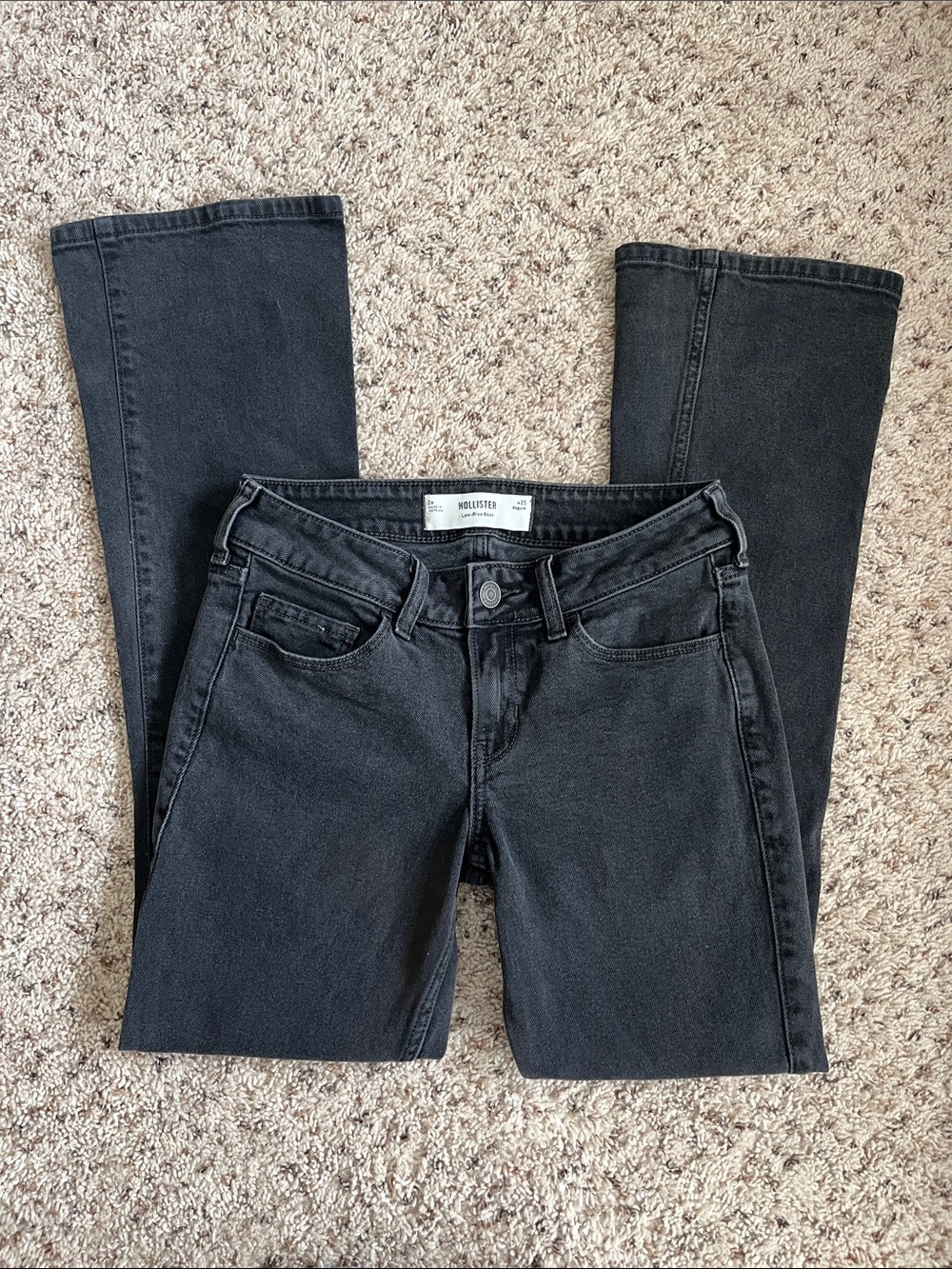 Hollister Low-Rise Bootcut Jeans Black Size 0 Regular